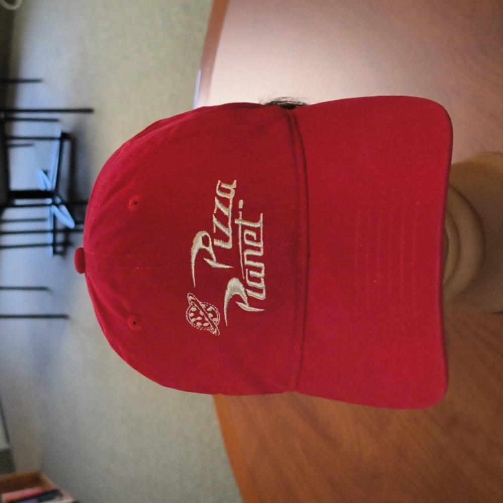 Toy Story Pizza Planet Embroidered Logo Red Strapback Cap Hat